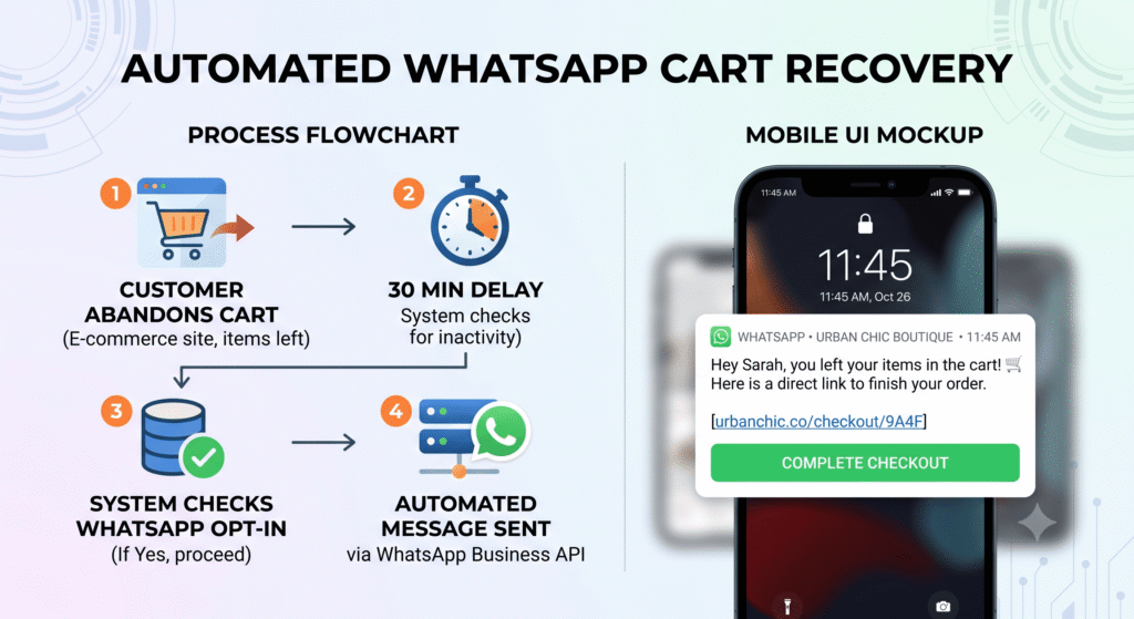 Automated WhatsApp cart recovery and e-commerce retention marketing SA